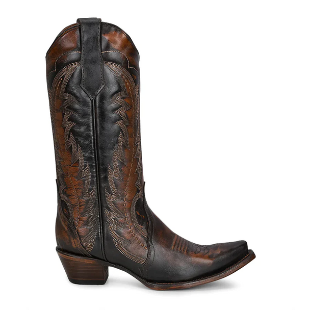 Corral Boots Women's 13" Triad Western Snip Toe Boot - BROWN/TAN - Sun Diego Boardshop