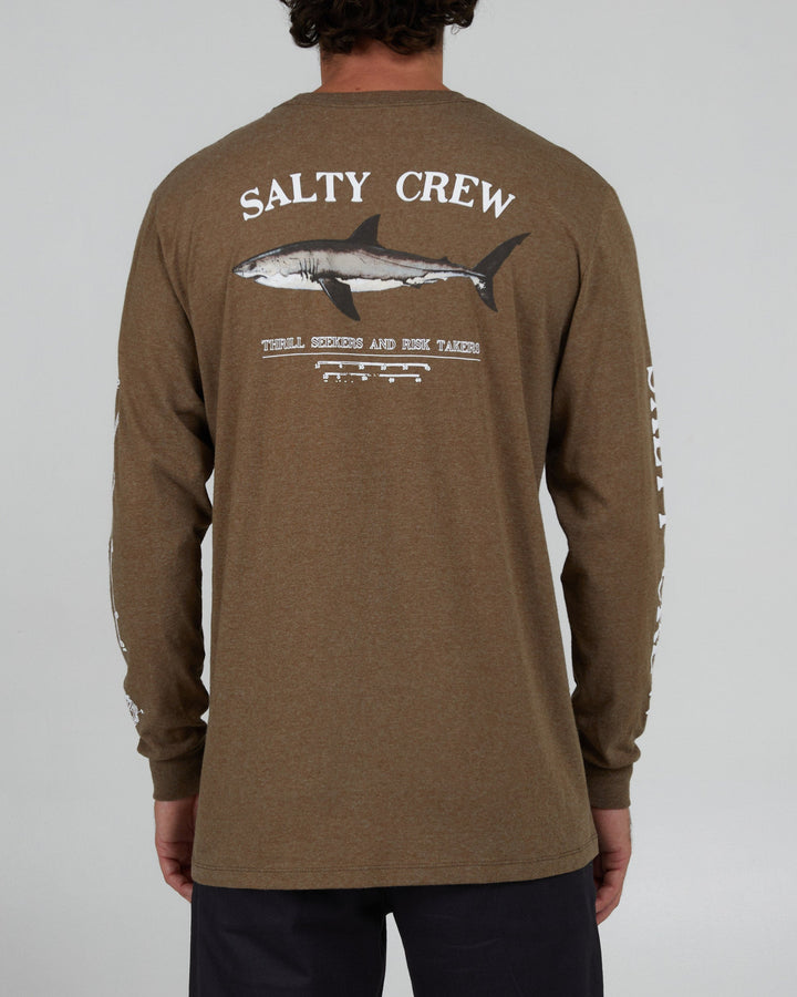 Salty Crew Bruce L/S Standard Tee - MOCHA HEATHER - Sun Diego Boardshop