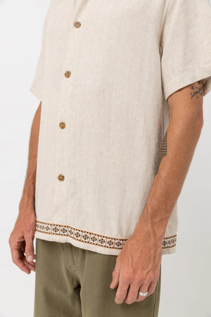 Rhythm Trim Ss Shirt - NATURAL - Sun Diego Boardshop