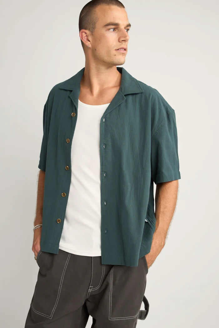 Rhythm Relaxed Texture SS Shirt - TEAL - Sun Diego Boardshop