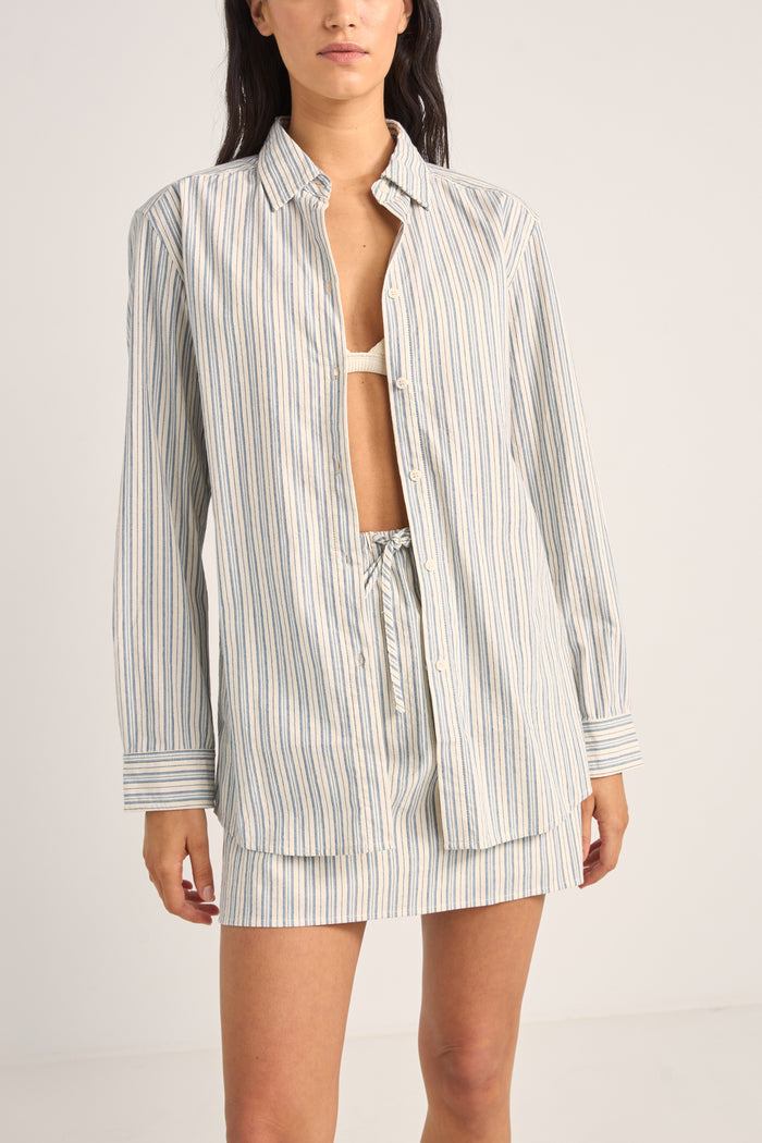 Rhythm Stella Stripe Overswim Shirt - BLUE STRiPE - Sun Diego Boardshop