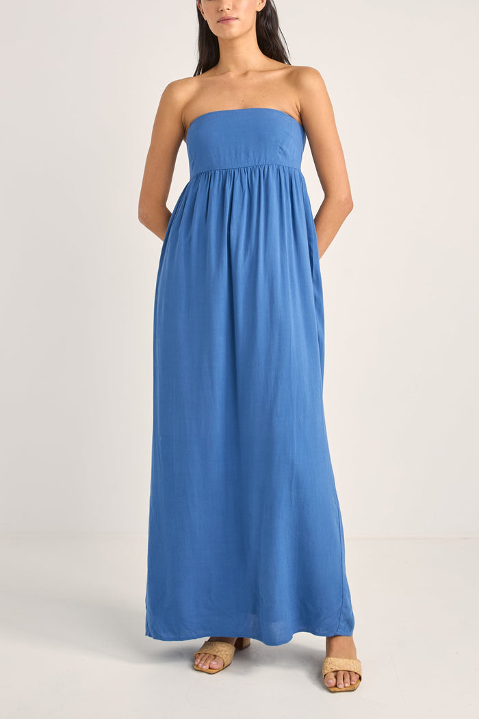 Rhythm Lani Strapless Maxi Dress - Blue - Sun Diego Boardshop