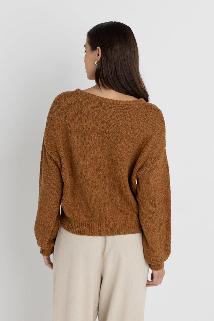 Rhythm Hailey Boucle Knit Jumper - COFFEE - Sun Diego Boardshop