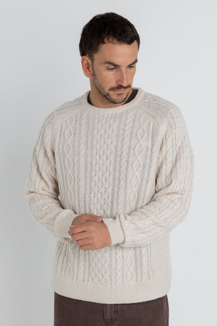 Rhythm Mohair Fishermans Knit - NATURAL - Sun Diego Boardshop