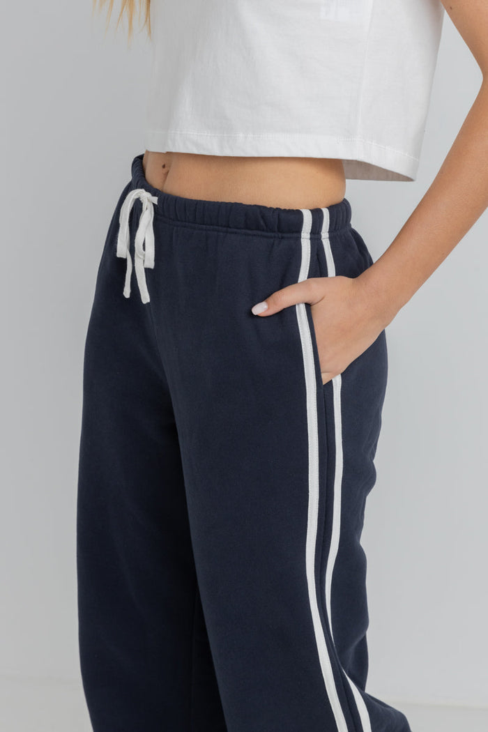 Rhythm Mono Stripe Track Pant - NAVY - Sun Diego Boardshop