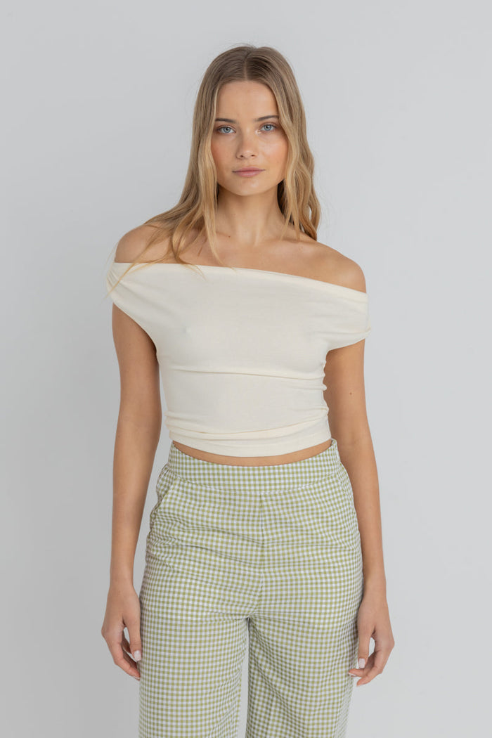 Rhythm Juno Off Shoulder Top - WHITE - Sun Diego Boardshop