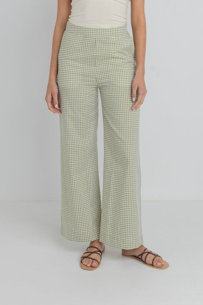 Rhythm Lana Gingham Pant - GREEN - Sun Diego Boardshop