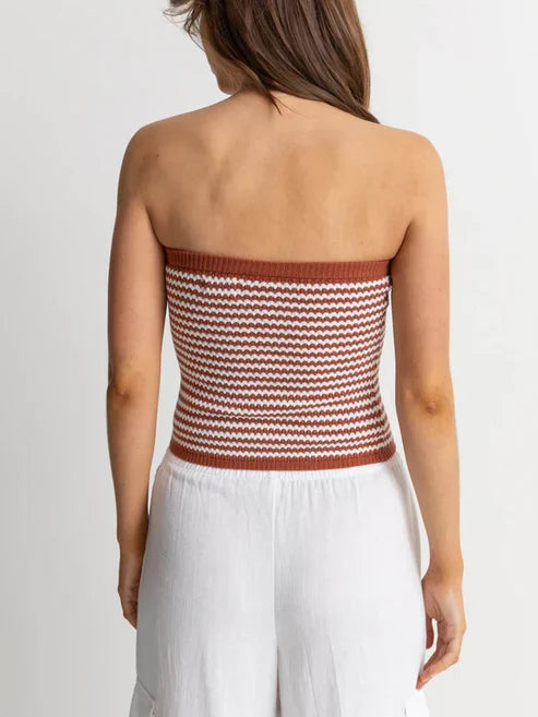 Rhythm SPIRIT STRAPLESS KNIT TOP  - SPICE - Sun Diego Boardshop