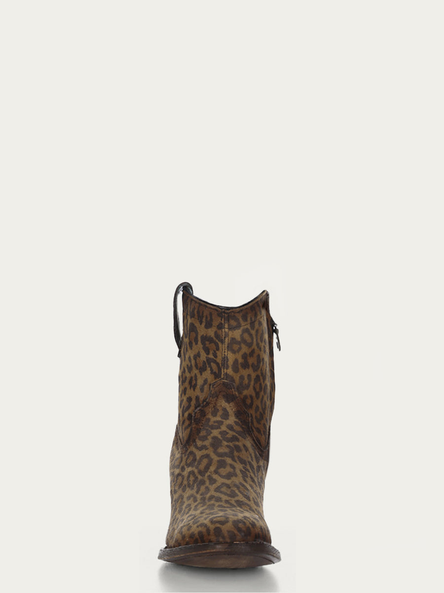 Corral Boots WOMEN'S ROUND TOE ANKLE BOOT WITH ZIPPER - LEOPARD - Sun Diego Boardshop