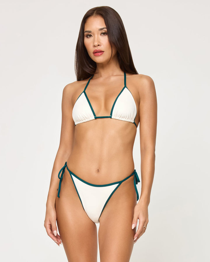 L Space Levy Bikini Bottom - Cream/ Deep Teal - Sun Diego Boardshop