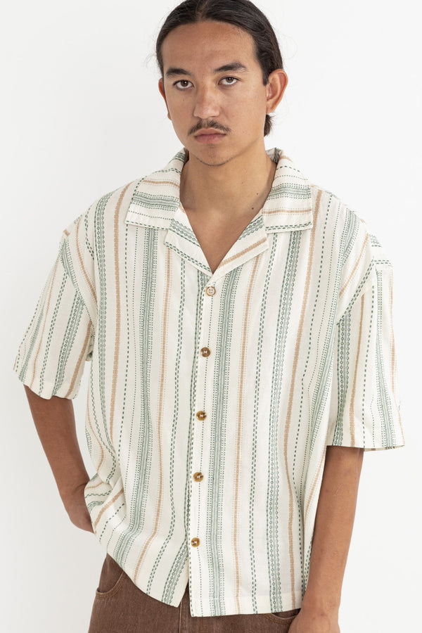 Rhythm Relaxed Stripe Short Sleeve Shirt - Olive - Sun Diego Boardshop