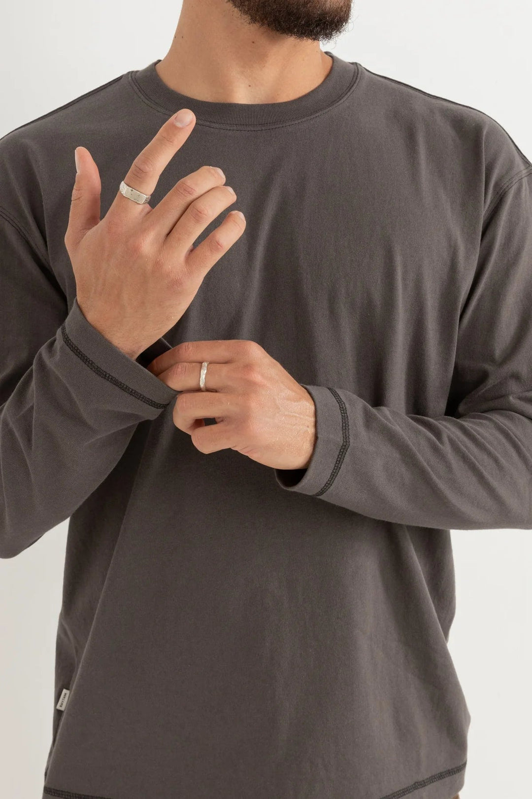 Rhythm Larry Vintage Long Sleeve T-Shirt - Vintage Black