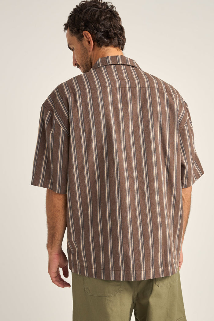 Rhythm Baja Relaxed Stripe Ss Shirt - CAFE LATTE - Sun Diego Boardshop