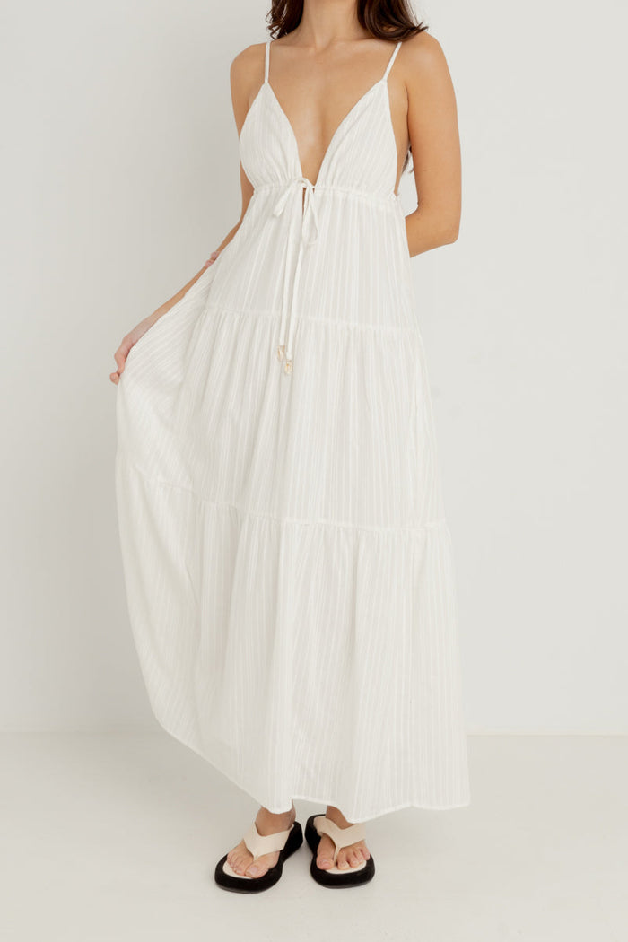 Rhythm Jaci Maxi Dress - WHITE - Sun Diego Boardshop