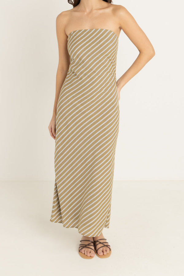 Rhythm Dalias Bias Midi Dress - Olive - Sun Diego Boardshop