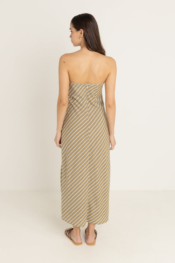Rhythm Dalias Bias Midi Dress - Olive - Sun Diego Boardshop