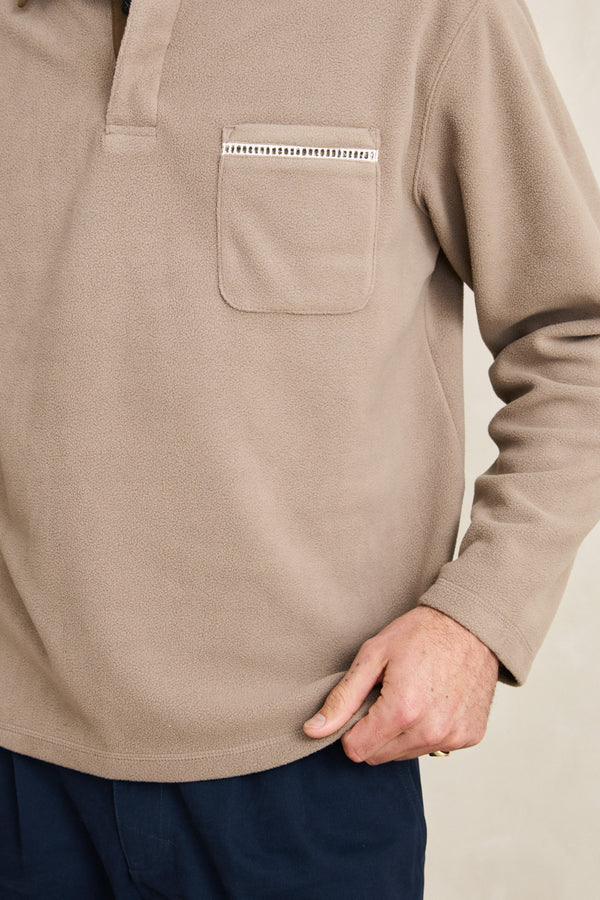 Rhythm Ladder Polar Long Sleeve Polo Shirt - Stone - Sun Diego Boardshop