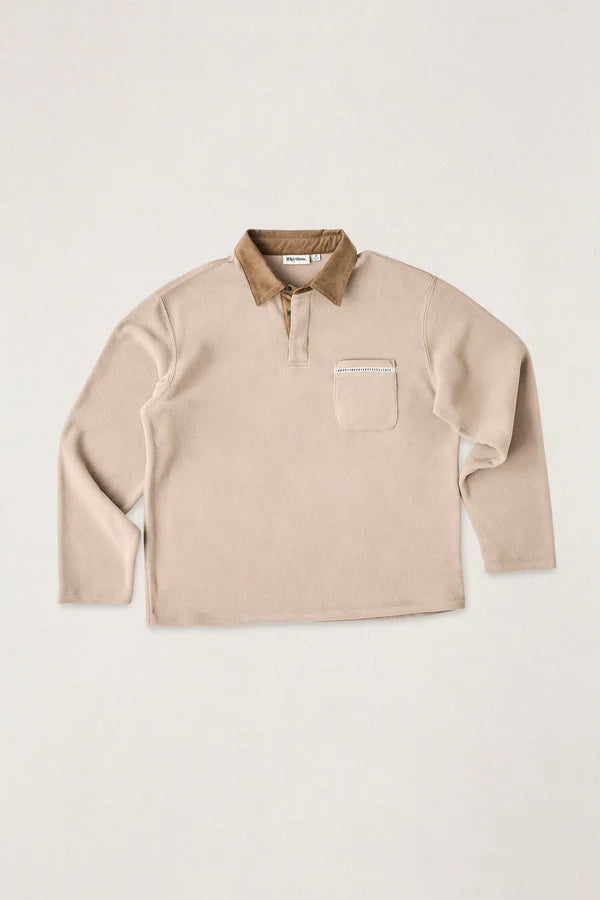 Rhythm Ladder Polar Long Sleeve Polo Shirt - Stone - Sun Diego Boardshop