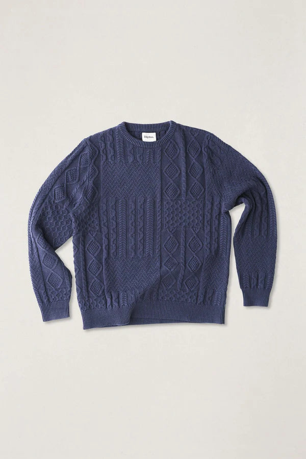 Rhythm Patchwork Sweater - Vintage Navy - Sun Diego Boardshop