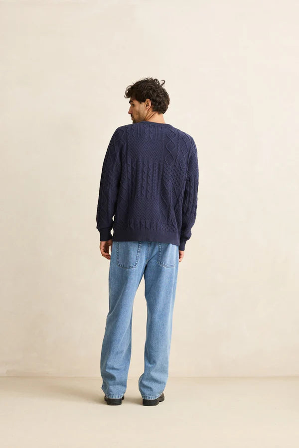 Rhythm Patchwork Sweater - Vintage Navy - Sun Diego Boardshop