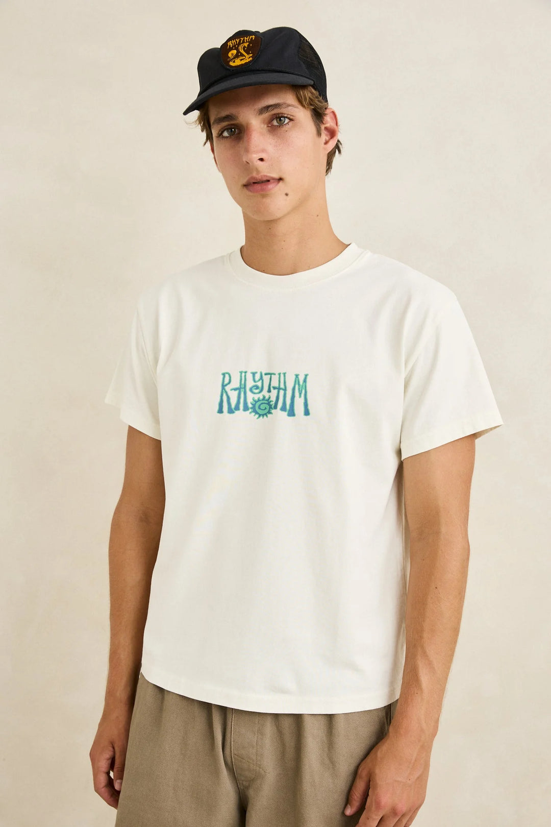 Rhythm Men's Fresh Stamp Band Short Sleeve T-Shirt - Vintage White - Sun Diego Boardshop