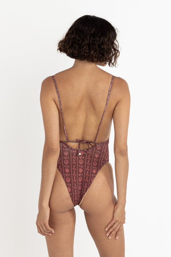 Rhythm Vintage Floral One Piece - Burgundy - Sun Diego Boardshop