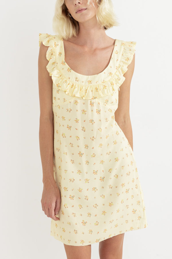 Rhythm Dahlia Off Shoulder Mini Dress - Lemon - Sun Diego Boardshop