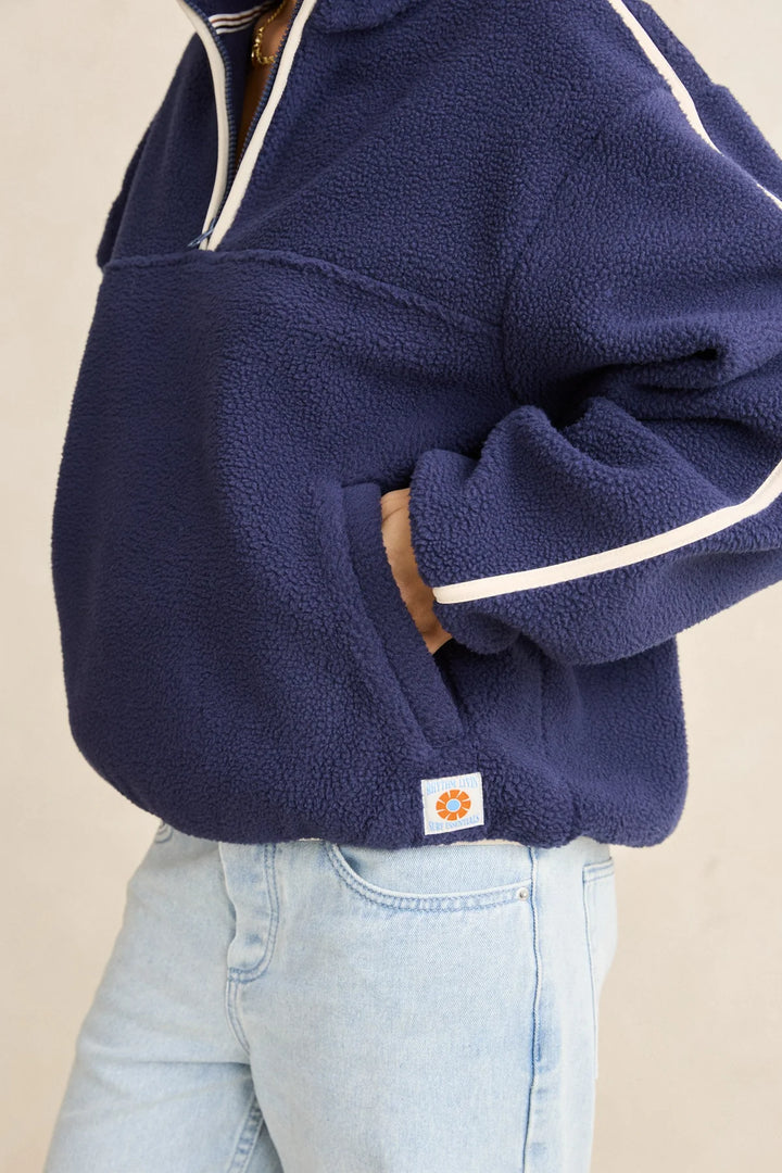 Rhythm Camp Half Zip Sherpa Pullover - Ocean - Sun Diego Boardshop