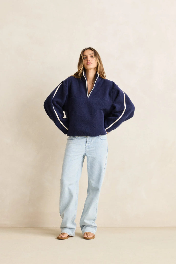 Rhythm Camp Half Zip Sherpa Pullover - Ocean - Sun Diego Boardshop