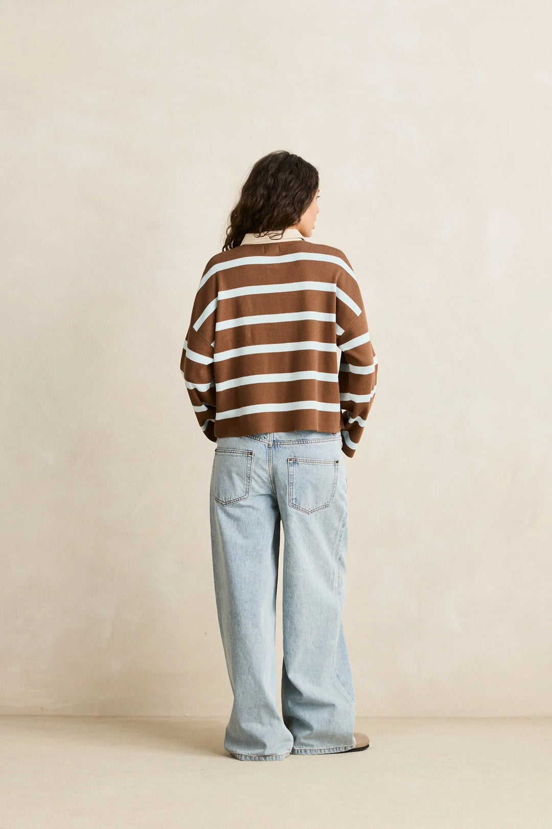 Rhythm Rugby Polo Knit Sweater - Brown - Sun Diego Boardshop