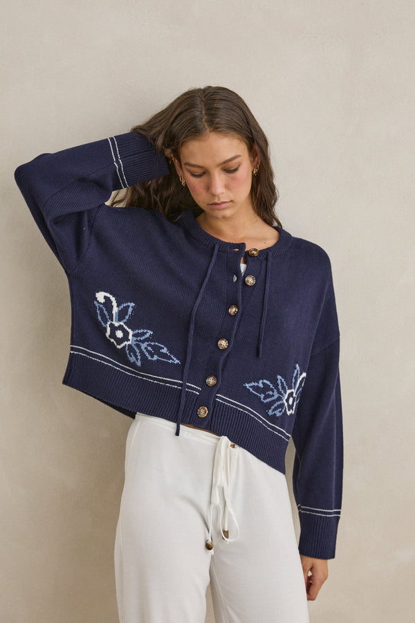 Rhythm Ravello Knit Cardigan - Navy - Sun Diego Boardshop
