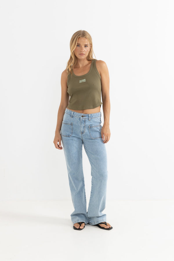 Rhythm Annette Rib Tank - Basil - Sun Diego Boardshop