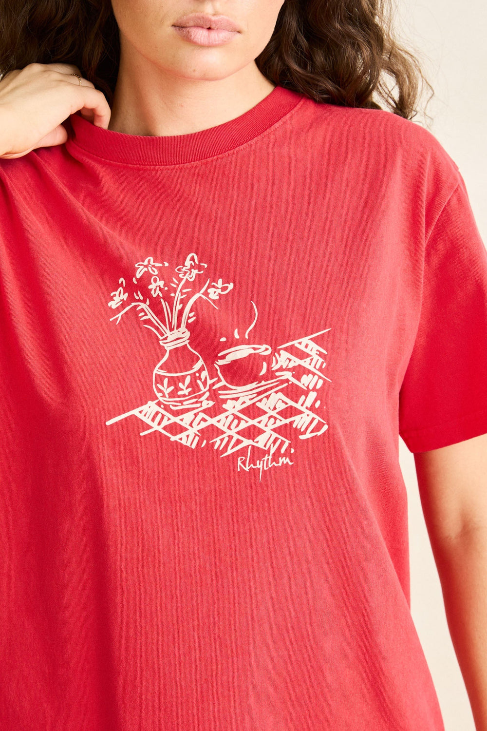 Rhythm Women's Simple Things Vintage Tee Washed Red - Washed Red