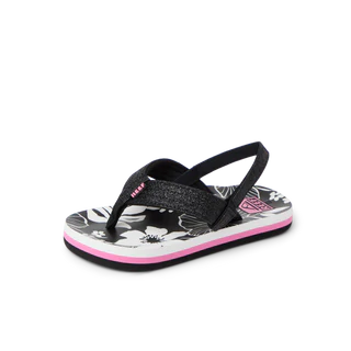 Reef Little Ahi Sandals - Pink/Black Floral - Sun Diego Boardshop