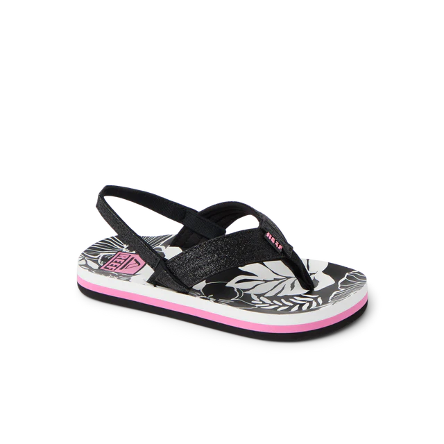 Reef Little Ahi Sandals - Pink/Black Floral - Sun Diego Boardshop
