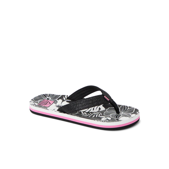Reef Kids Ahi Sandals - Pink/Black Floral - Sun Diego Boardshop