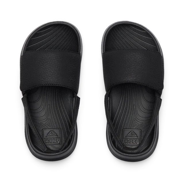 Reef Little Salty Slide Sandals - Black/White - Sun Diego Boardshop