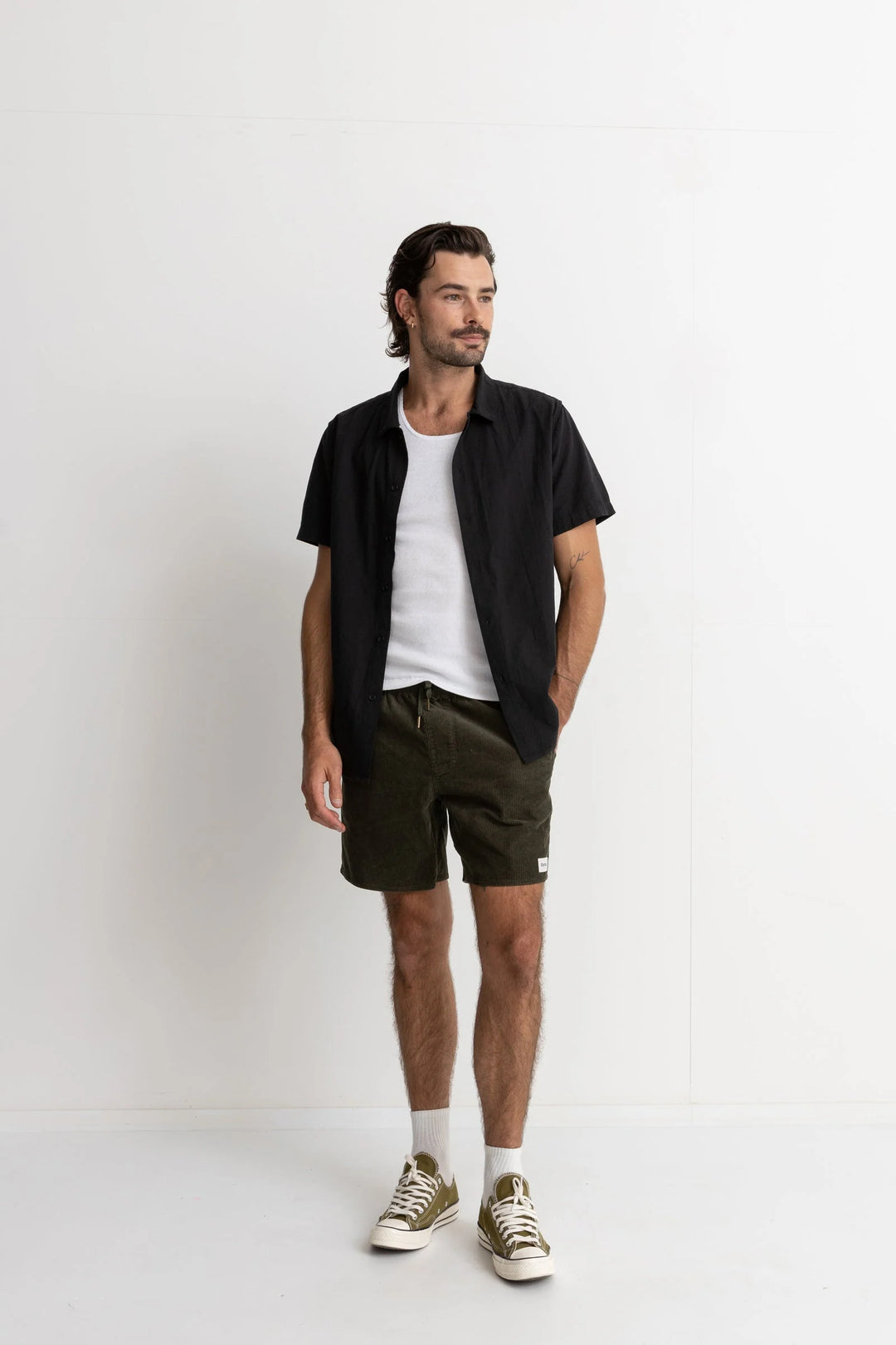 Rhythm Men's Classic Cord Jam - Olive