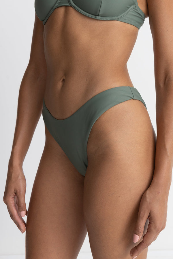 Rhythm Classic Hi Cut Bikini Bottom - Olive - Sun Diego Boardshop