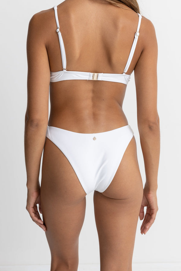 Rhythm Classic Hi Cut Bikini Bottom - White - Sun Diego Boardshop