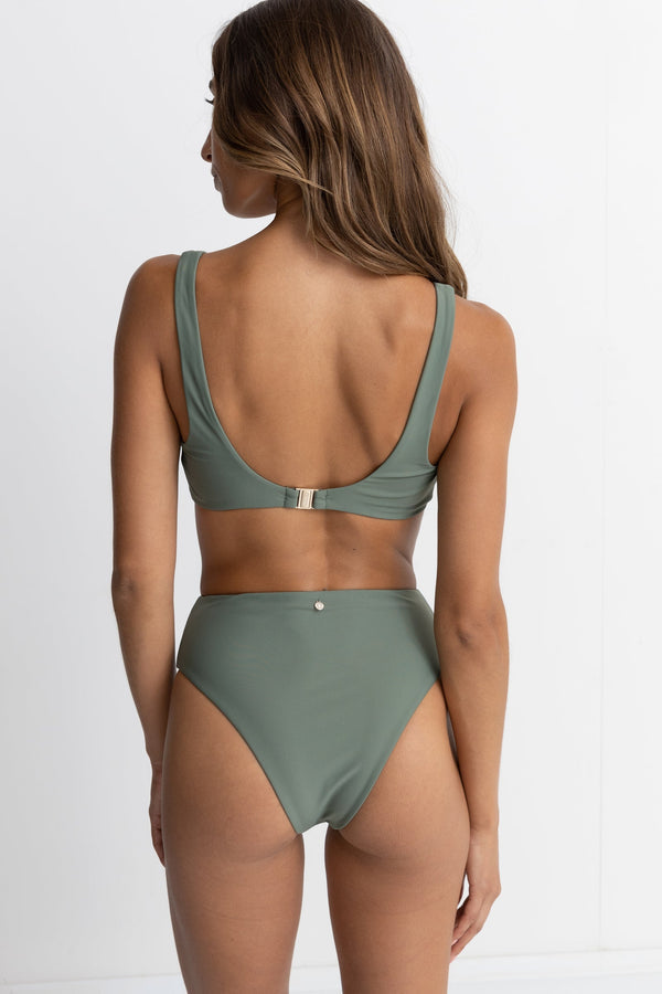 Rhythm Classic Crop Top - Olive - Sun Diego Boardshop