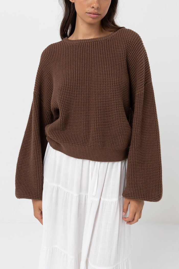 Rhythm Classic Knit Jumper - CHOCOLATE - Sun Diego Boardshop