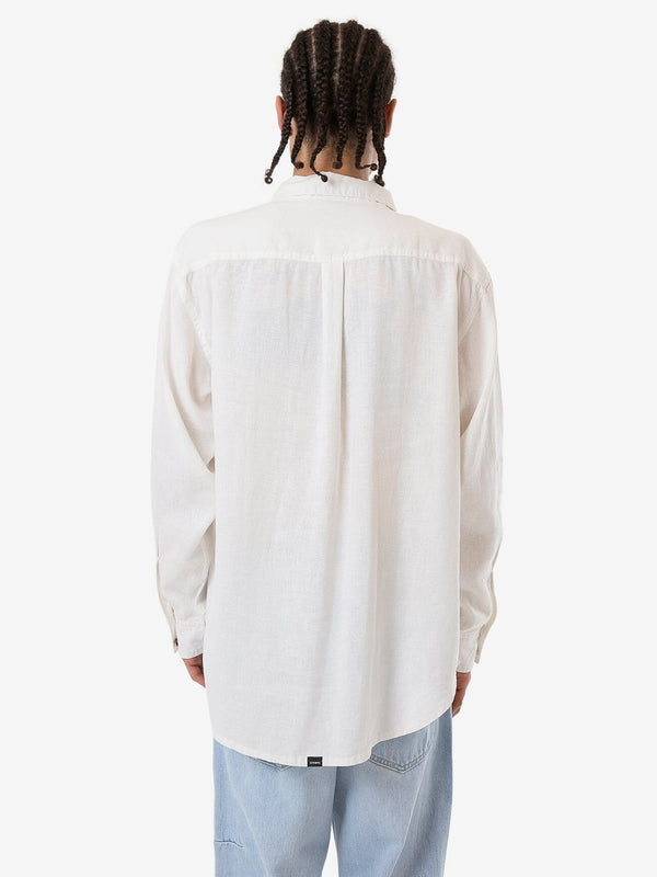 THRILLS Hemp Minimal Thrills Oversize Long Sleeve Shirt - DIRTY WHITE - Sun Diego Boardshop