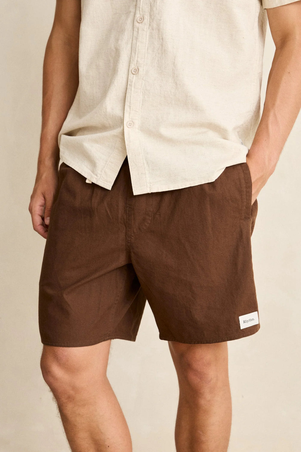 Rhythm Men's Classic Linen Jam - Chocolate - Sun Diego Boardshop