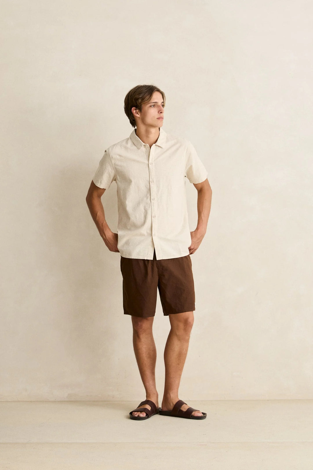 Rhythm Men's Classic Linen Jam - Chocolate - Sun Diego Boardshop