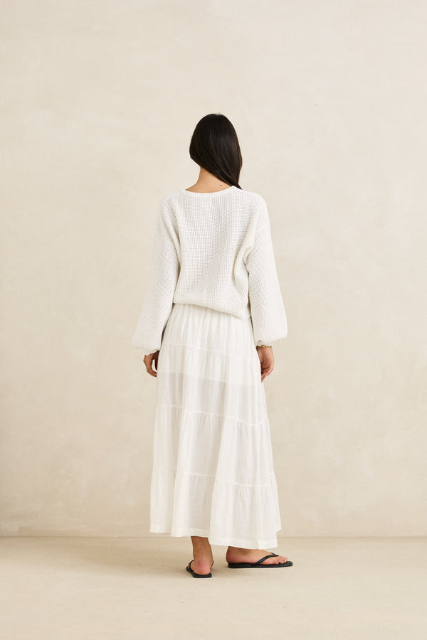 Rhythm Classic Knit Jumper - White