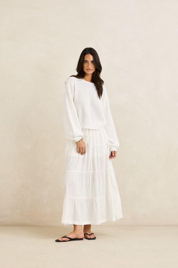 Rhythm Classic Knit Jumper - White