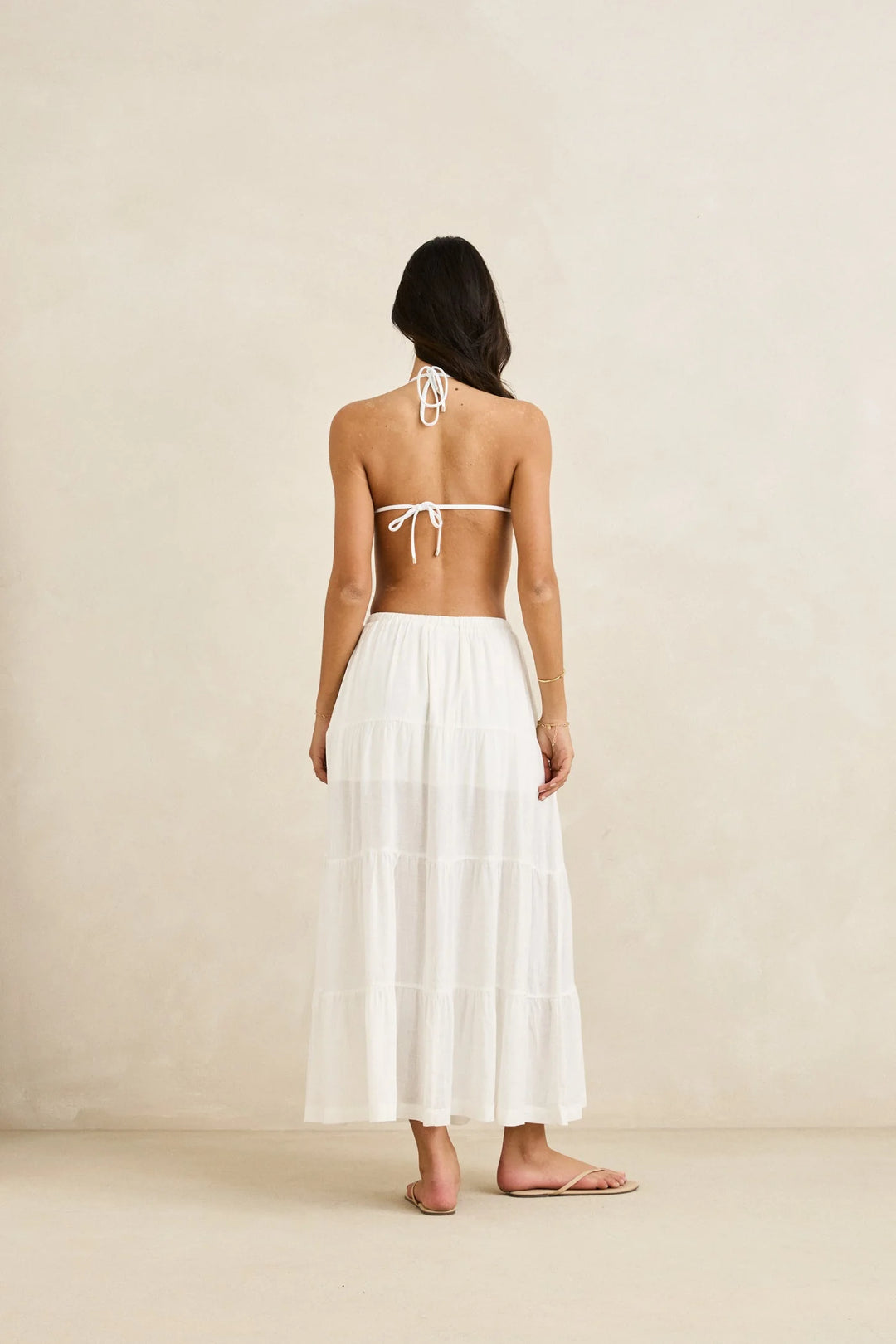 Rhythm Women's Classic Tiered Maxi Skirt - White - Sun Diego Boardshop