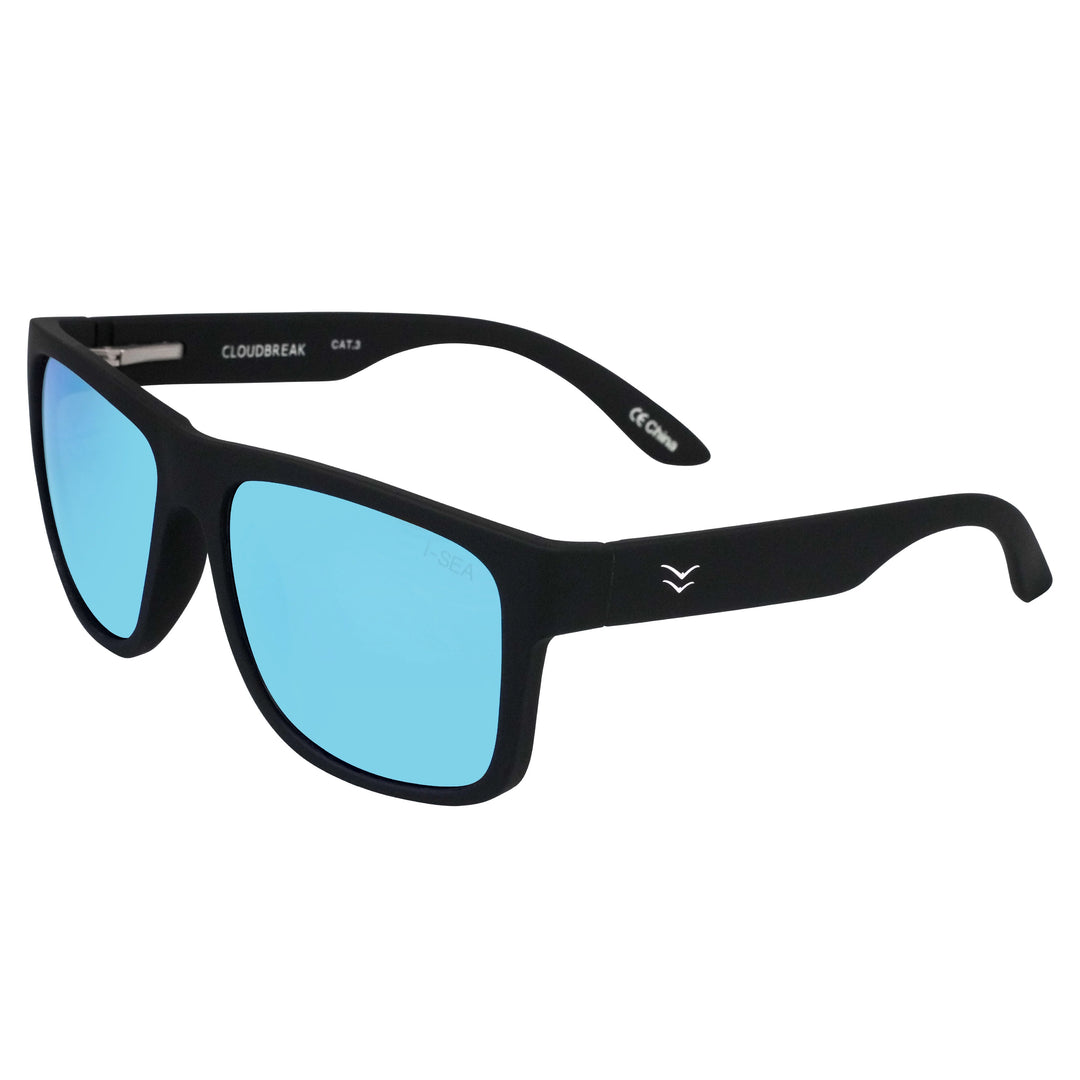I-Sea Cloudbreak Sunglasses - Black/Blue Mirror Polar - Sun Diego Boardshop