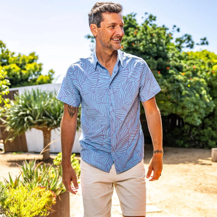Cova Men's Tropicana Woven Shirt - Vapor Blue - Sun Diego Boardshop